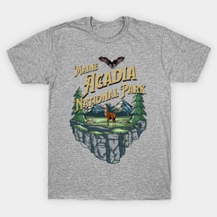 Maine Acadia National Park Deer Eagle T-Shirt